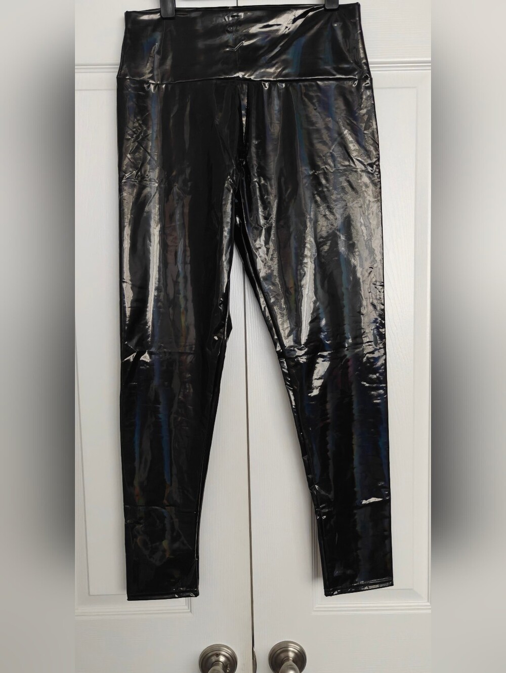 NWT Black High-Waist PU Leggings, Size XL